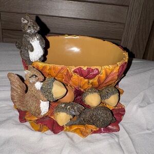 Autumn Leaf Squirrel Bowl